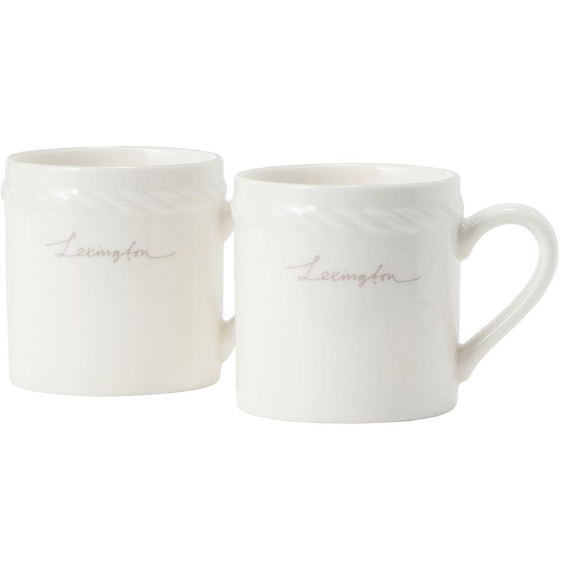 Lexington Porcelain Espressotasse 5 cm 2-er Set, Weiß / Beige