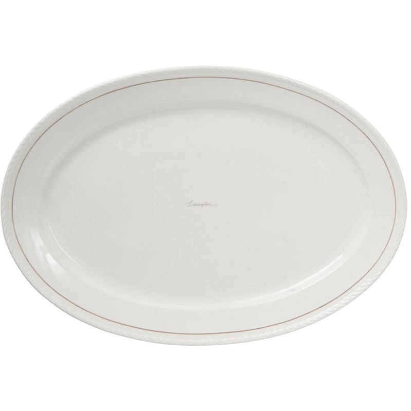Lexington Porcelain Platte Oval, Weiß / Beige