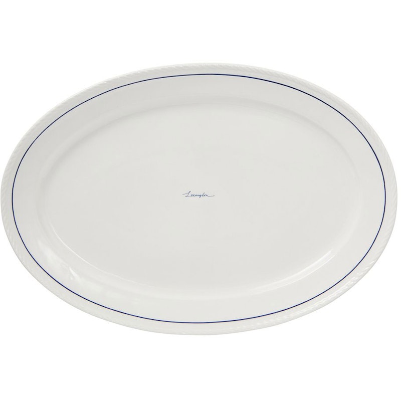 Lexington Porcelain Platte Oval, Weiß / Dunkelblau