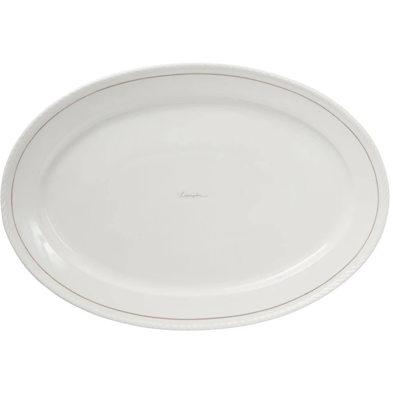 Lexington Porcelain Platte Oval, Weiß / Beige