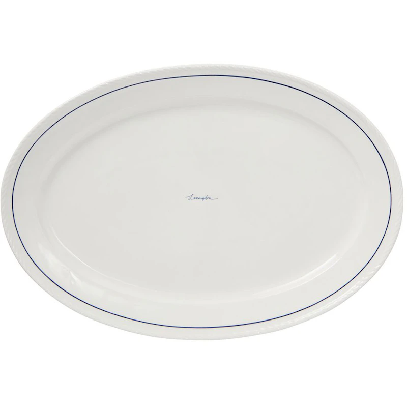 Lexington Porcelain Platte Oval, Weiß / Dunkelblau