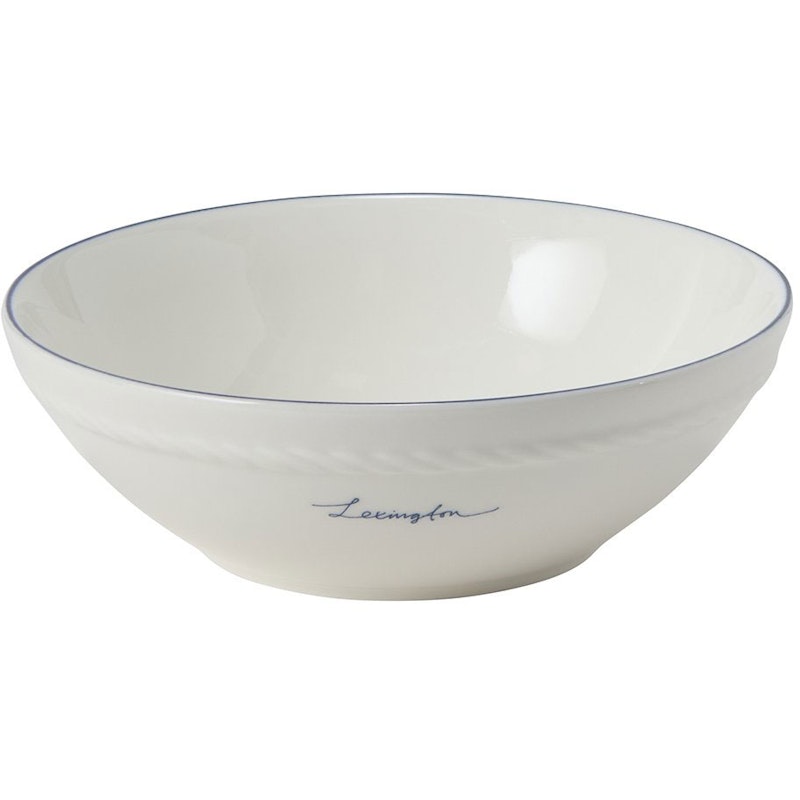 Lexington Porcelain Small Schüssel 15,5 cm 4-er Set, Weiß / Dunkelblau