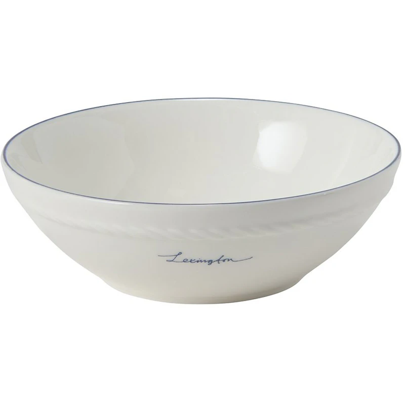 Lexington Porcelain Small Schüssel 15,5 cm 4-er Set, Weiß / Dunkelblau