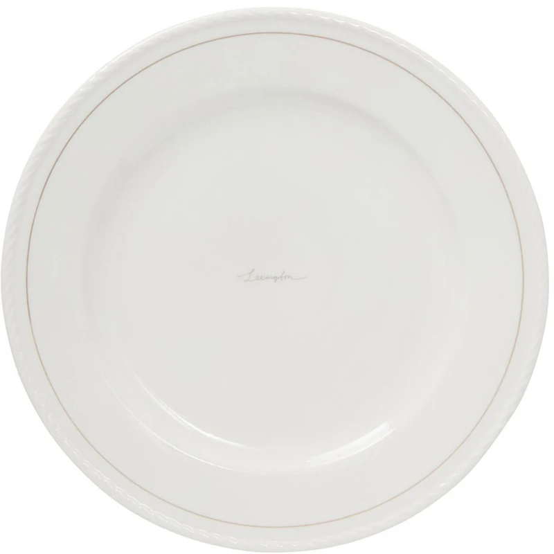 Lexington Porcelain Speiseteller 27,5 cm 4-er Set, Weiß / Beige