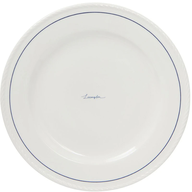 Lexington Porcelain Speiseteller 27,5 cm 4-er Set, Weiß / Dunkelblau