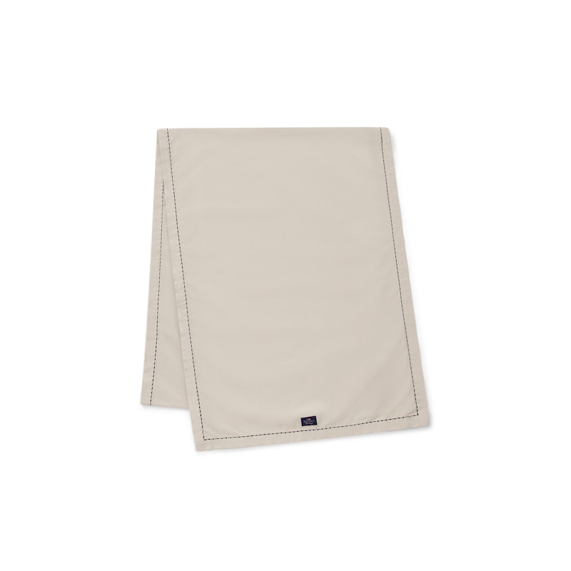 Organic Cotton Oxford Tischläufer mit Groben Stichen 250x50 cm, Beige