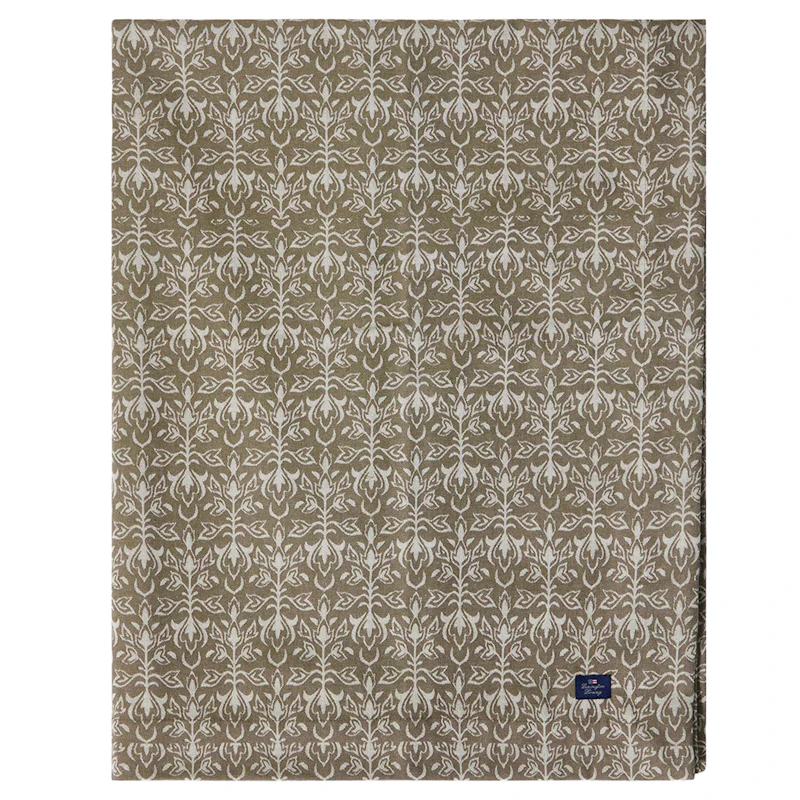 Ornament Jacquard Tischdecke 150x350 cm, Beige / Dunkelolivgrün