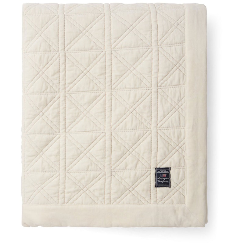 Quilted Organic Cotton Velvet Tagesdecke 260x240 cm, Snow White