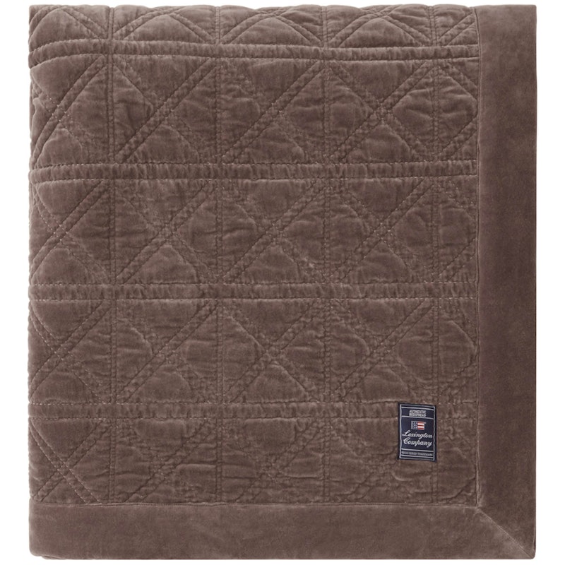 Rattan Quilted Organic Cotton Velvet Tagesdecke 160x240 cm, Braun