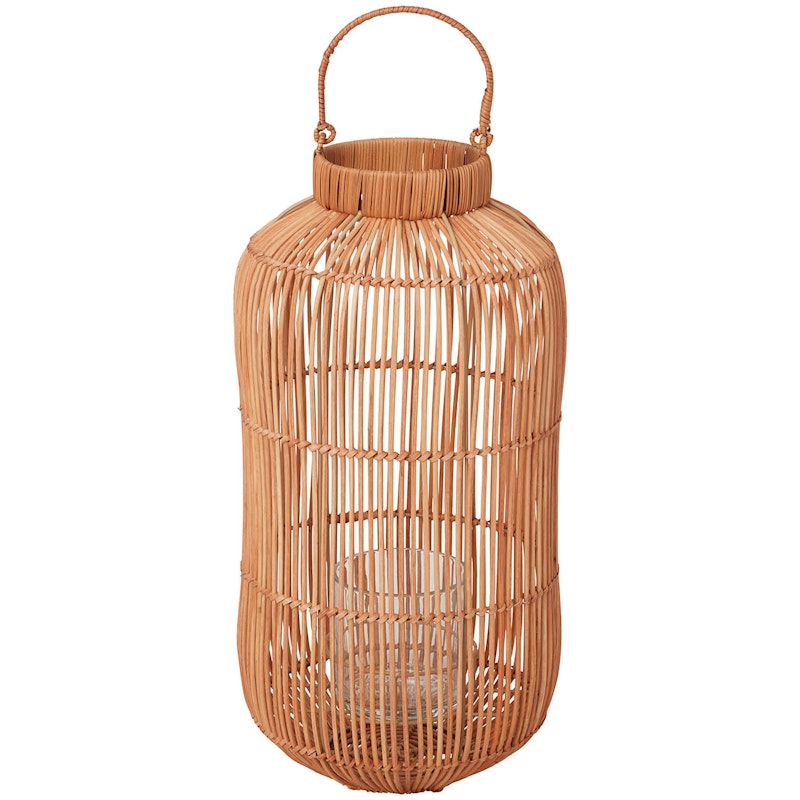 Laterne Aus Rattan Hergestellt H 55 cm