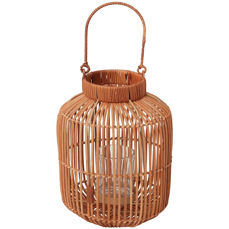 Laterne Aus Rattan Hergestellt H 30 cm