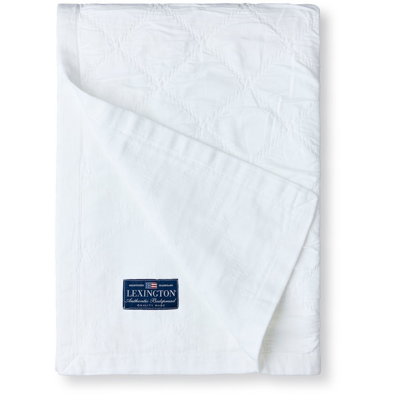 Signature Star Organic Cotton Quilted Tagesdecke 160x240 cm, Weiß