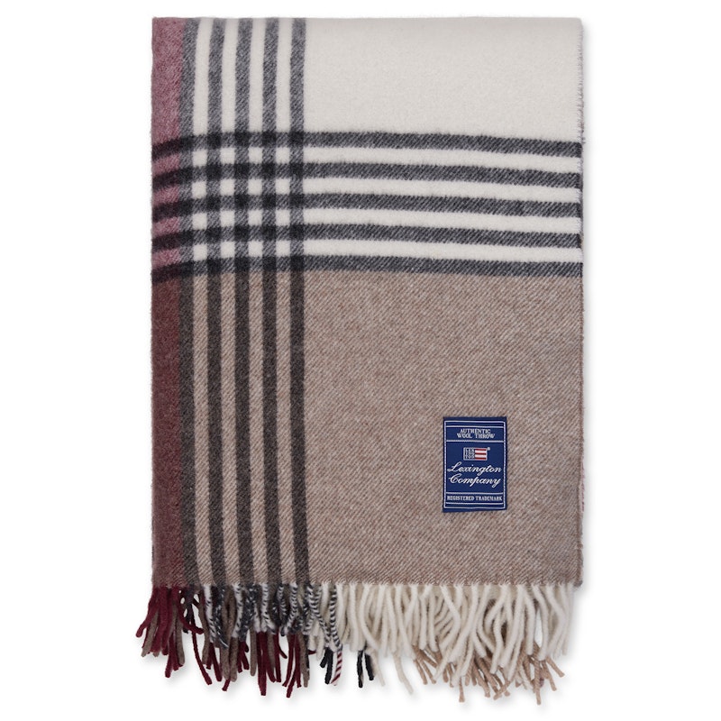 Decke 130x170 cm, Stone/Burgundy