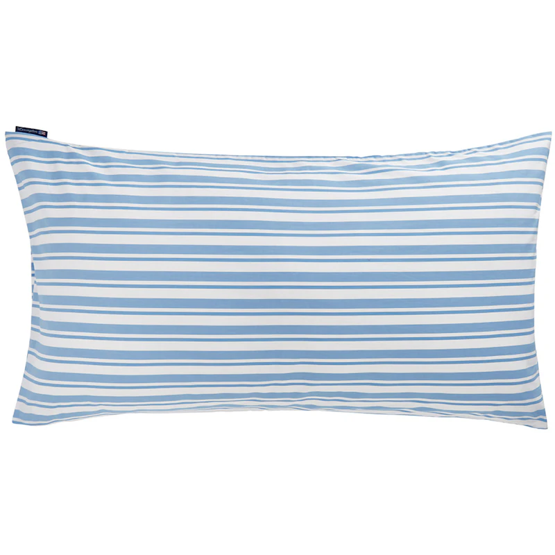 Striped Cotton Poplin Kissenbezug, 50x90 cm Blau