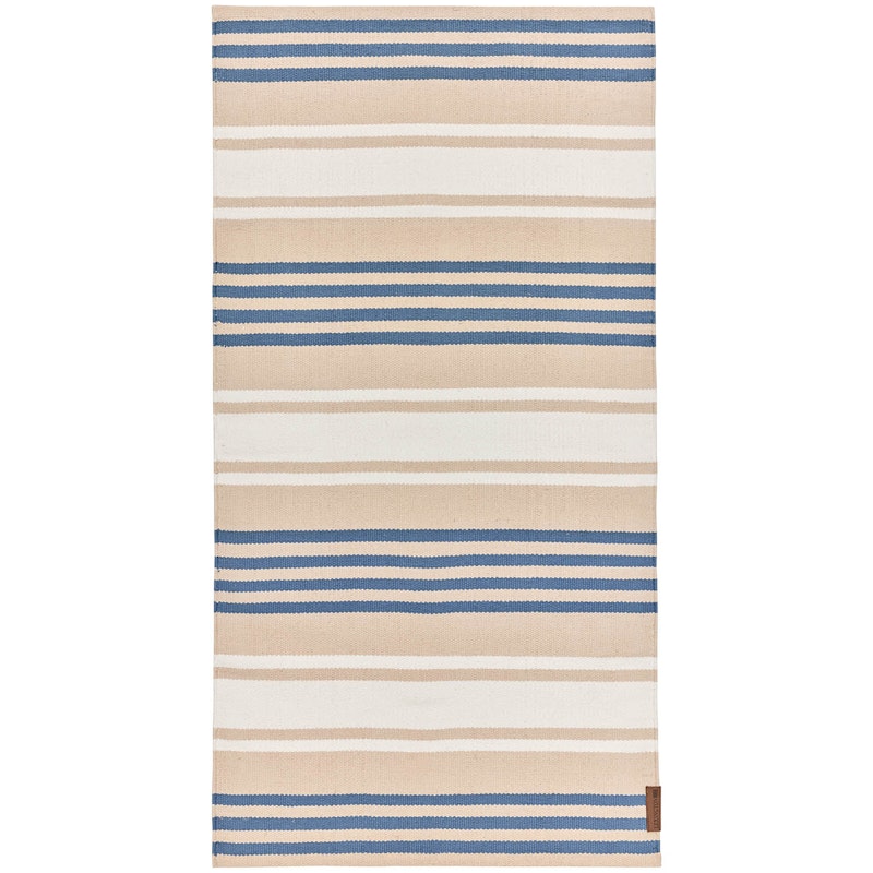 Striped Teppich 70x130 cm, Blau/Beige