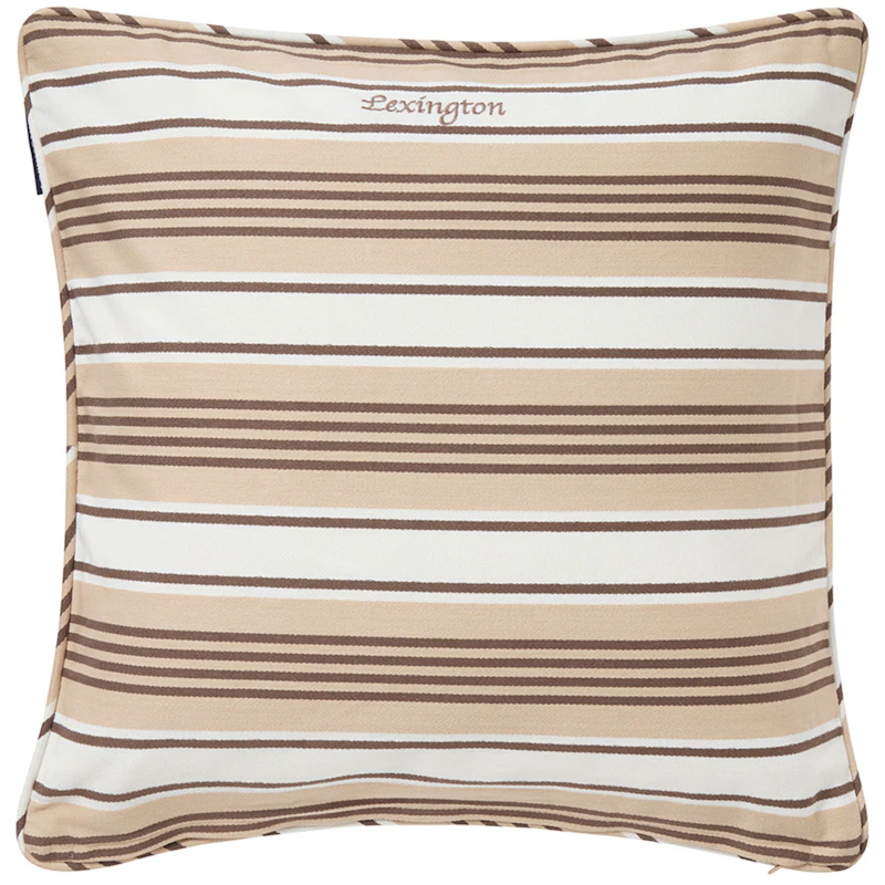 Striped Organic Kissenbezug 50x50 cm, Beige