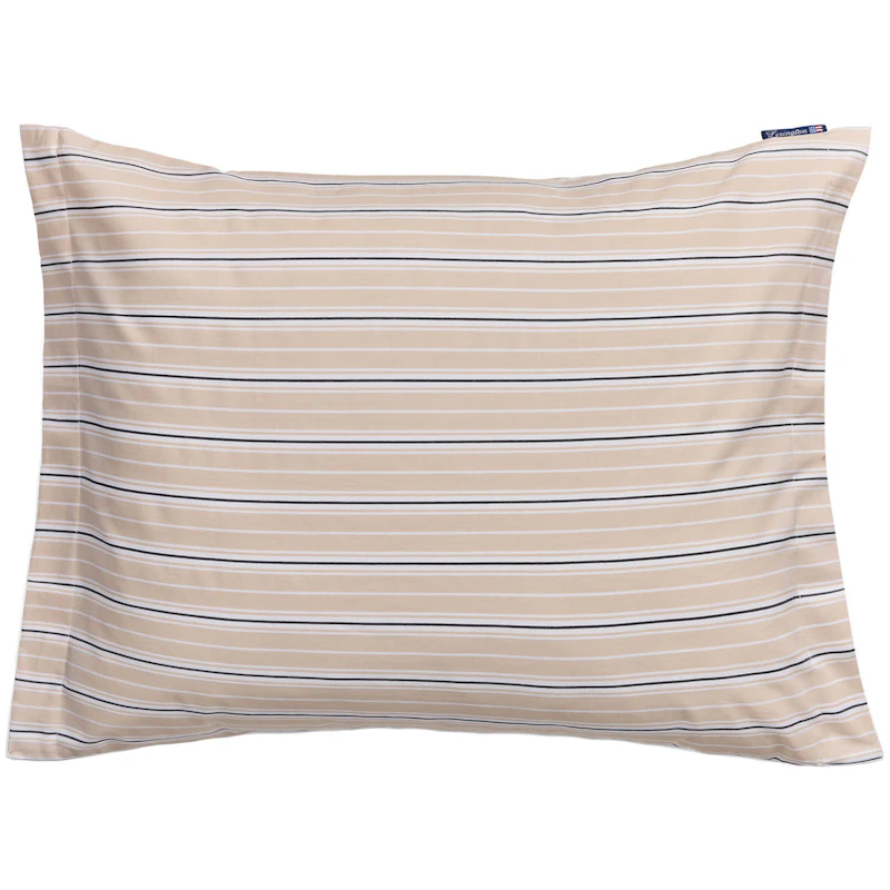Striped Poplin Kissenbezug 50x60 cm, Beige