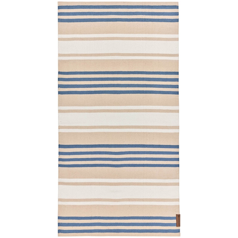 Striped Teppich 70x130 cm, Blau/Beige