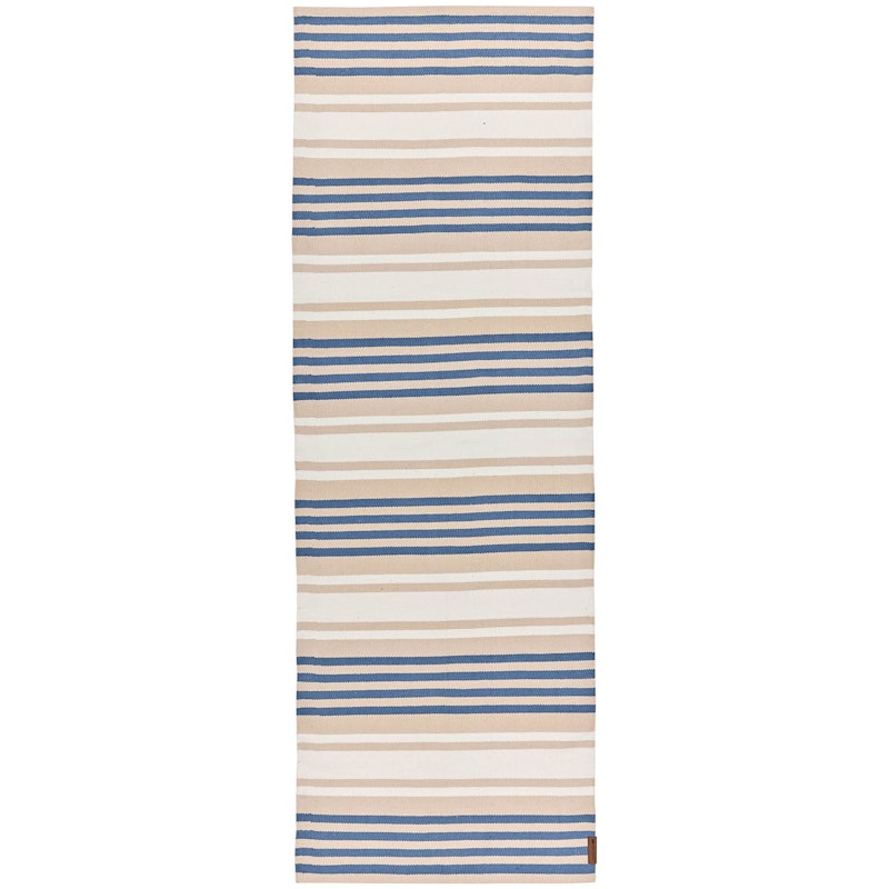Striped Teppich 80x220 cm, Blau/Beige