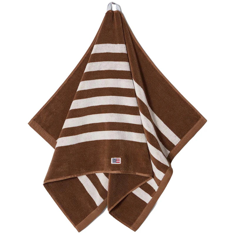 Gestreiftes Frotteehandtuch 100x150 cm, Fudge / Schneewittchen