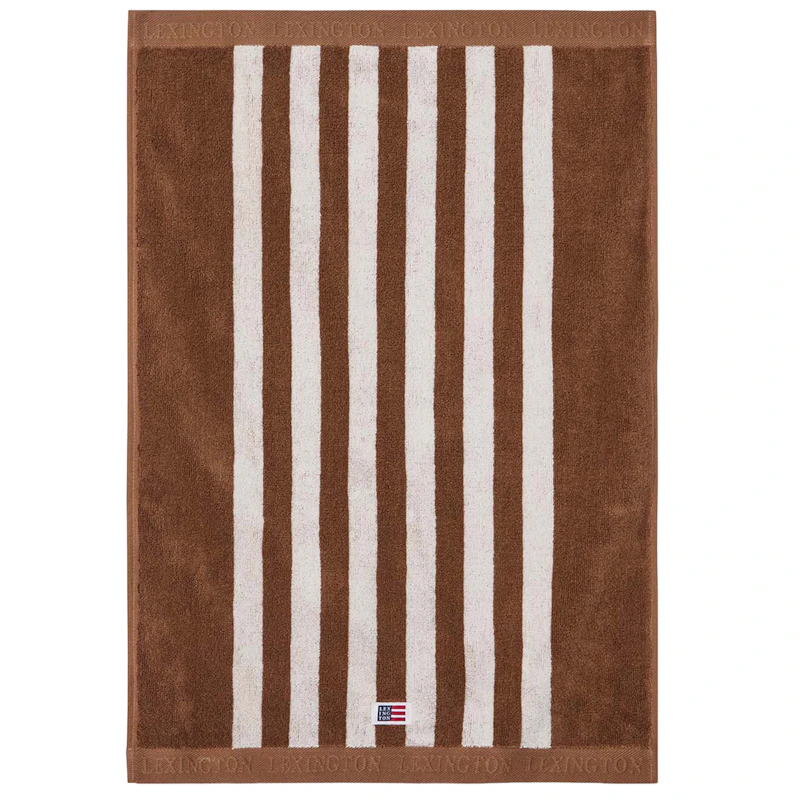 Gestreiftes Frotteehandtuch 50x70 cm, Fudge / Schneewittchen