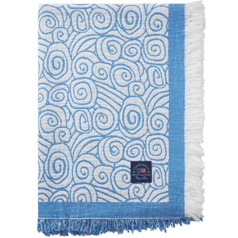 Wave Jacquard Tagesdecke 260x240 cm, Blau