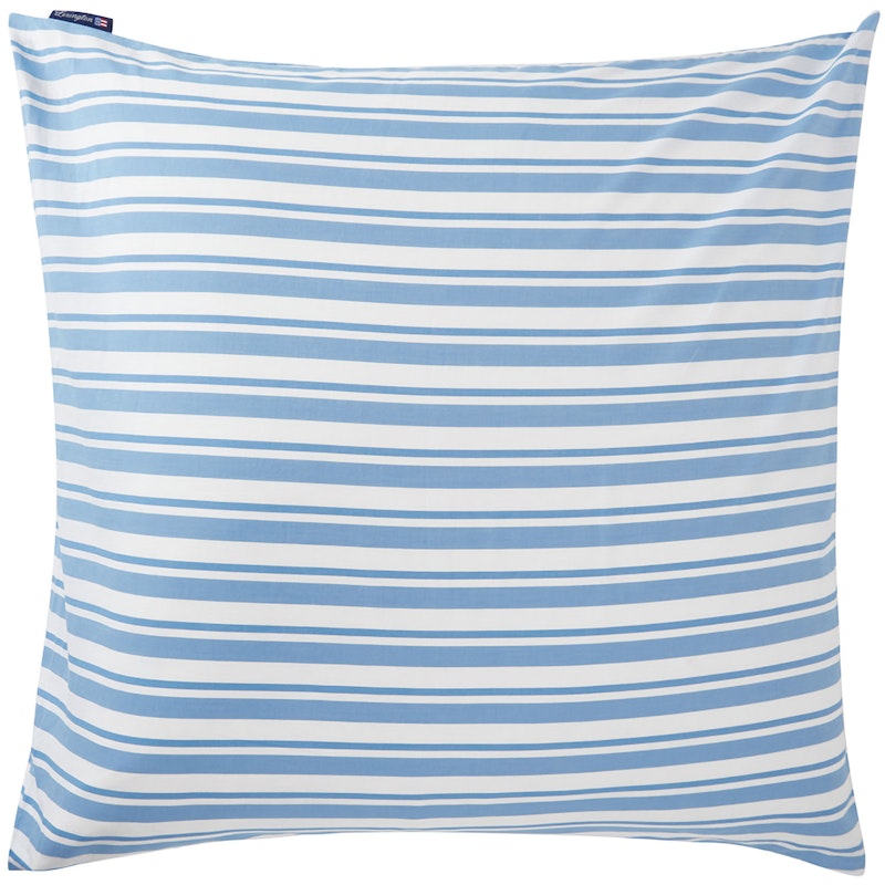 Striped Cotton Poplin Kissenbezug 65x65 cm, Blau