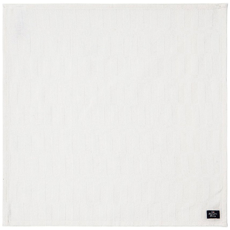 White Jacquard Cotton Serviette 50x50 cm, Weiß