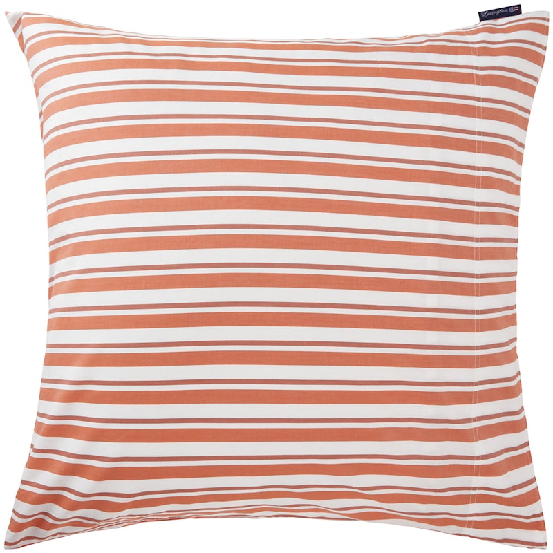 Striped Cotton Poplin Kissenbezug 65x65 cm, Terra