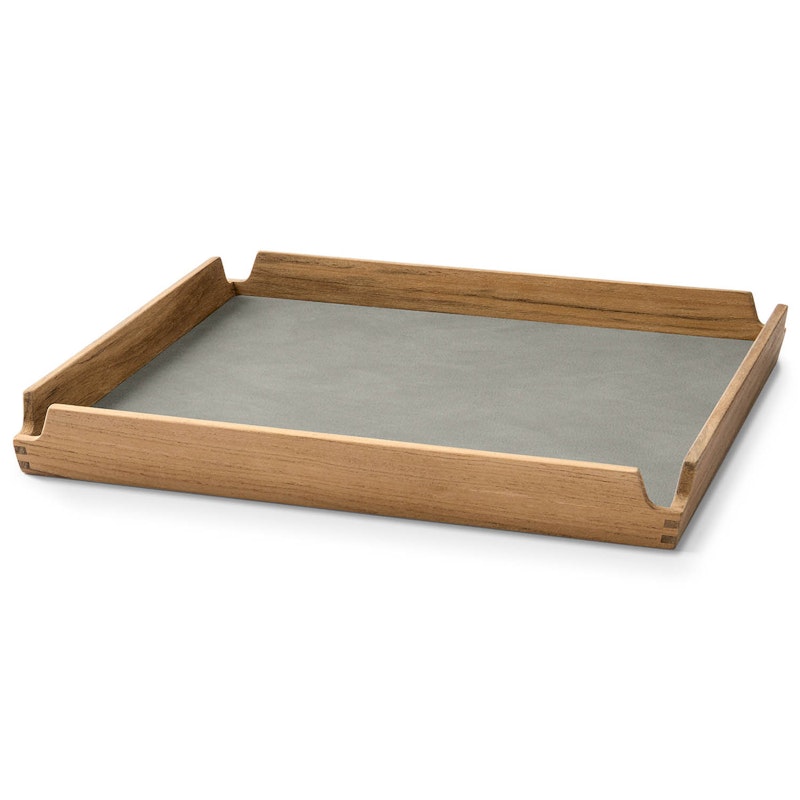 Airy Teak Tablett Klein, Hellgrau