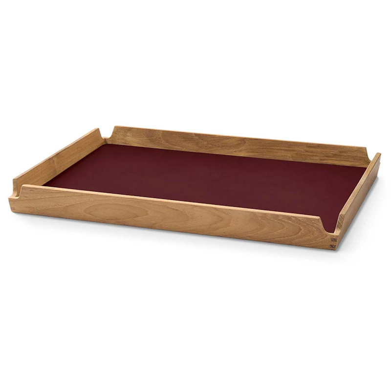 Airy Teak Tablett Mittlerer, Burgundy
