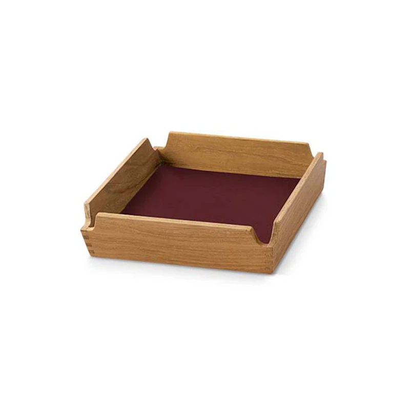 Airy Teak Tablett Mini, Burgundy