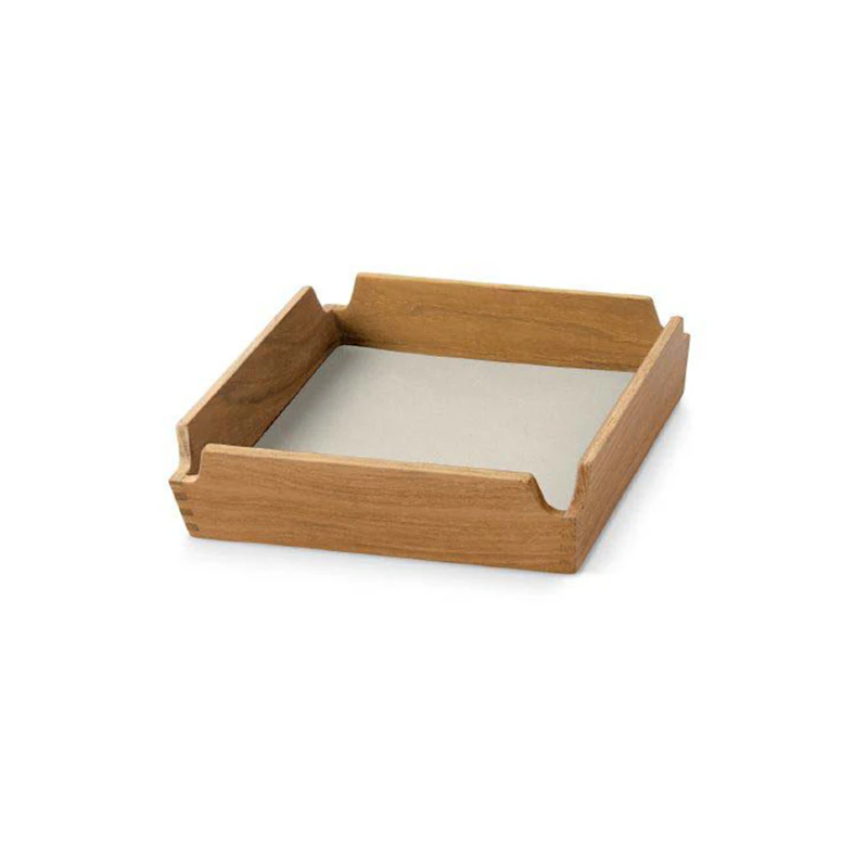 Airy Teak Tablett Mini, Oyster White