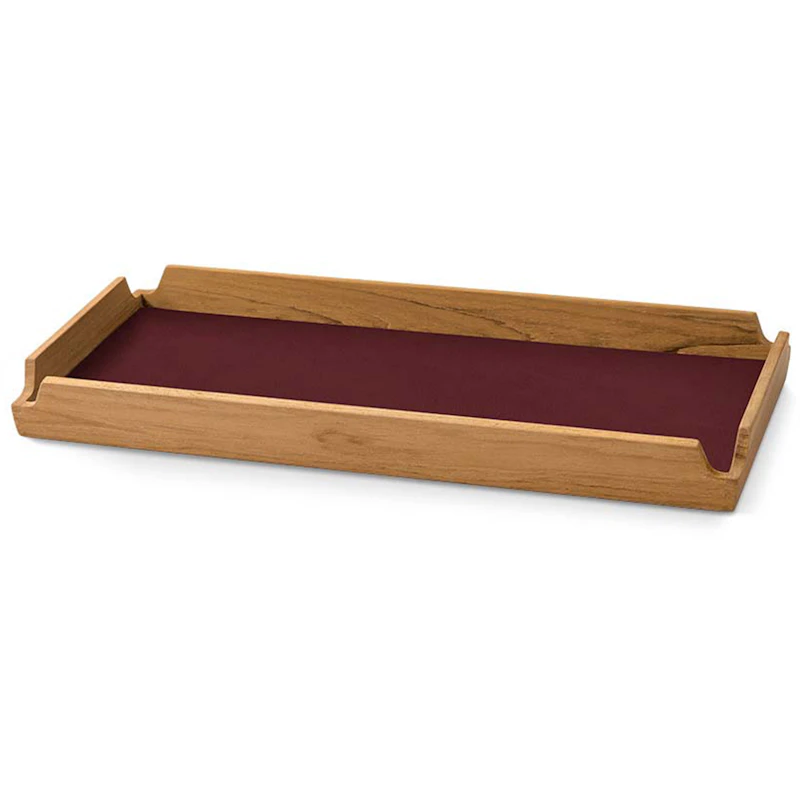 Airy Teak Tablett Slim, Burgundy