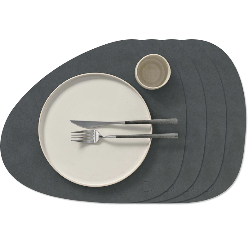 Curve L Nupo Tischset 4-er Set, Anthrazit