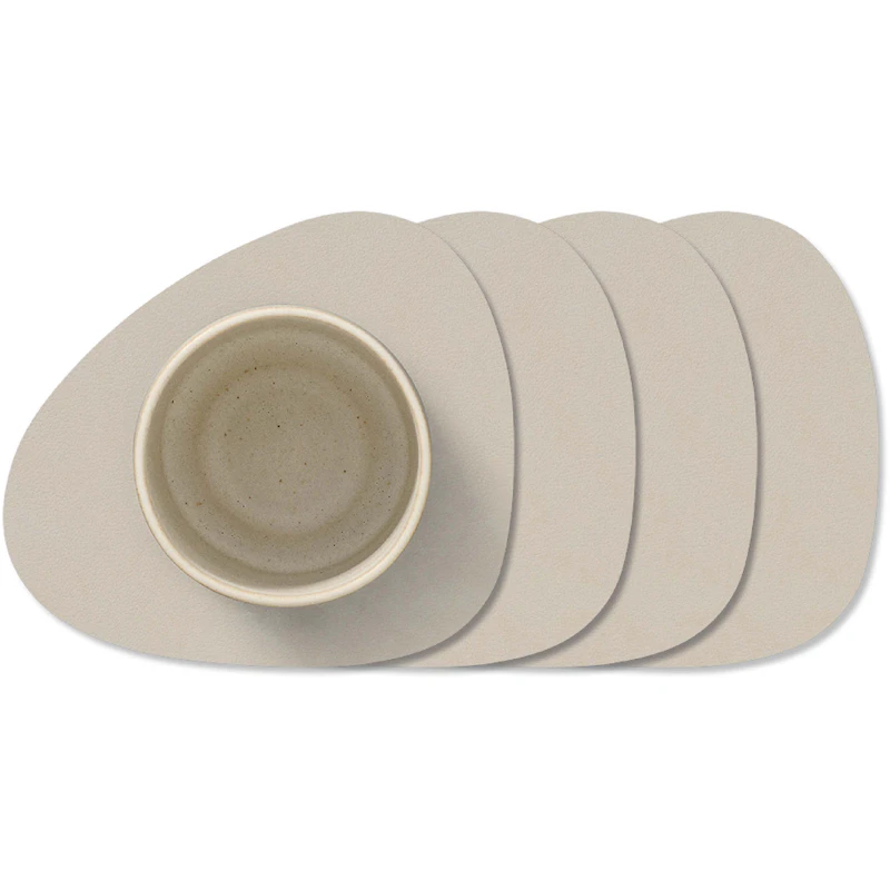 Curve Nupo Glasuntersetzer 4-er Set, Oyster White