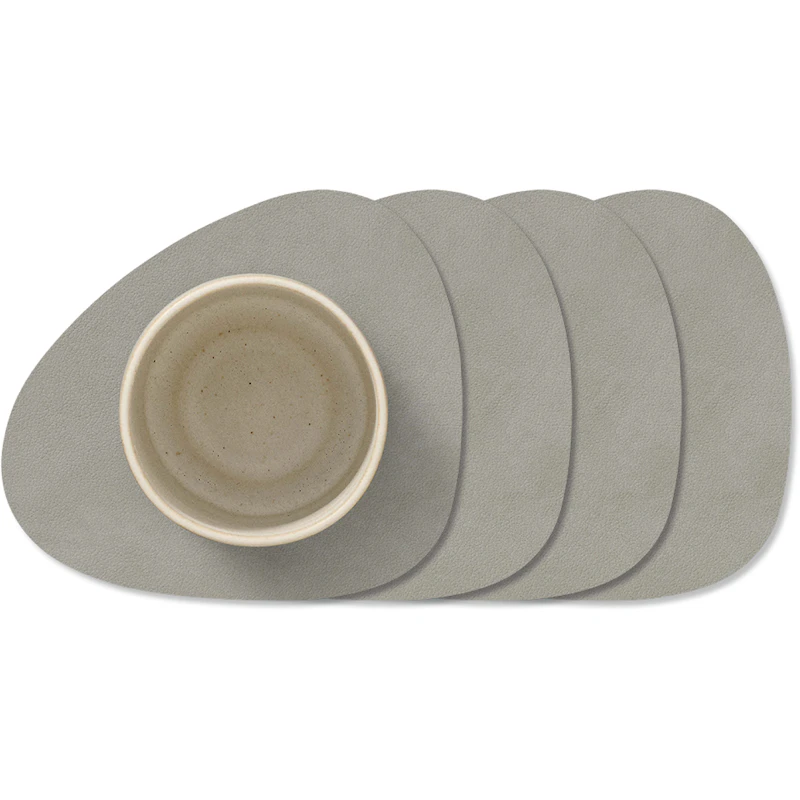 Curve Nupo Glasuntersetzer 4-er Set, Hellgrau