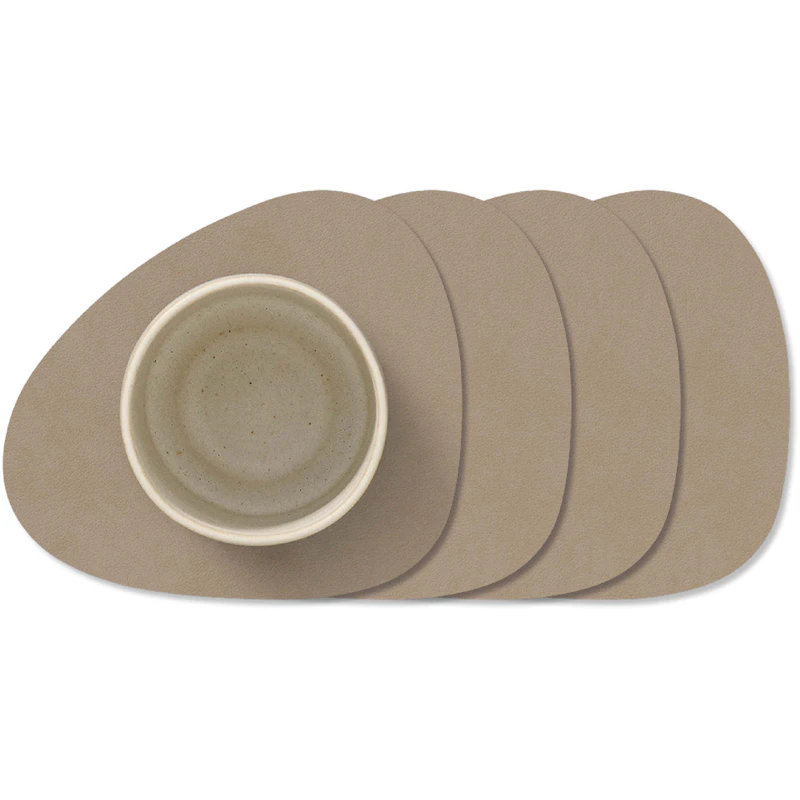 Curve Nupo Glasuntersetzer 4-er Set, Clay Brown
