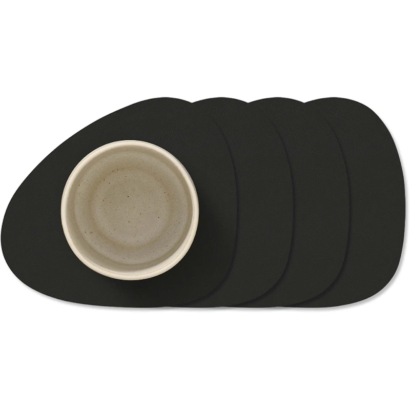 Curve Nupo Glasuntersetzer 4-er Set, Black Ink