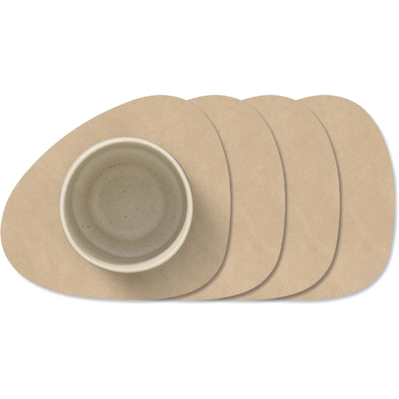 Curve Nupo Glasuntersetzer 4-er Set, Sand