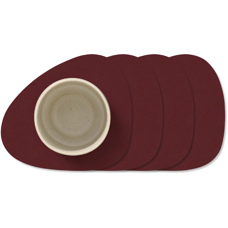 Curve Nupo Glasuntersetzer 4-er Set, Burgundy