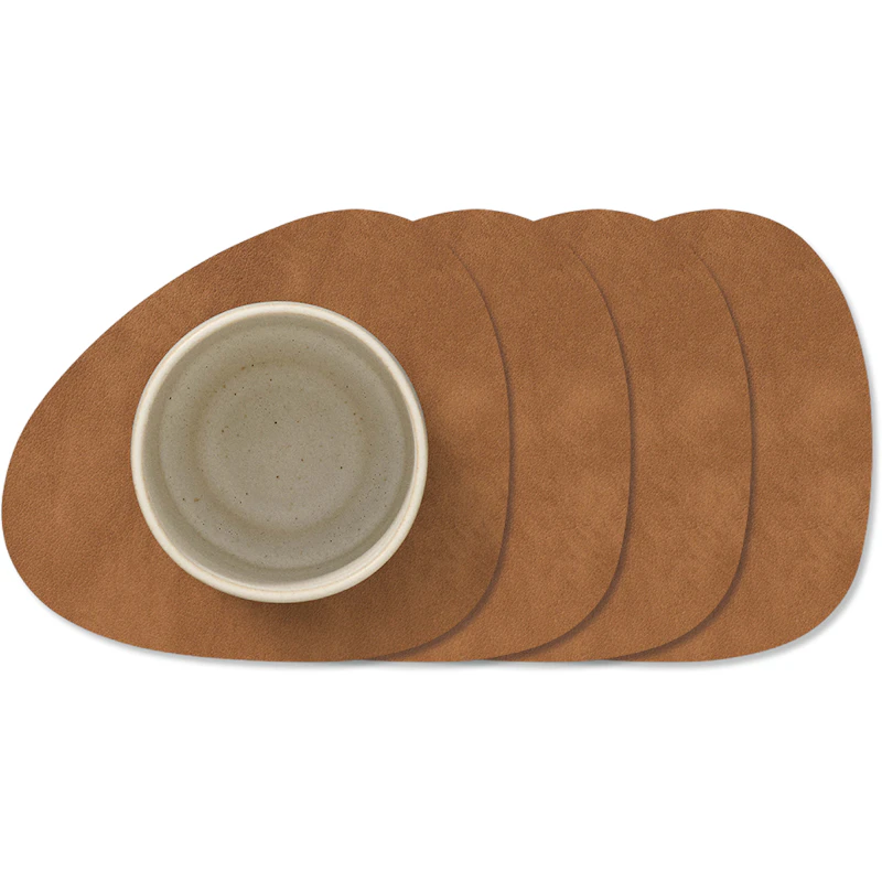 Curve Nupo Glasuntersetzer 4-er Set, Natur