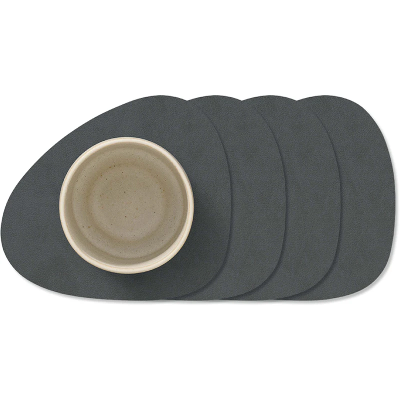 Curve Nupo Glasuntersetzer 4-er Set, Anthrazit