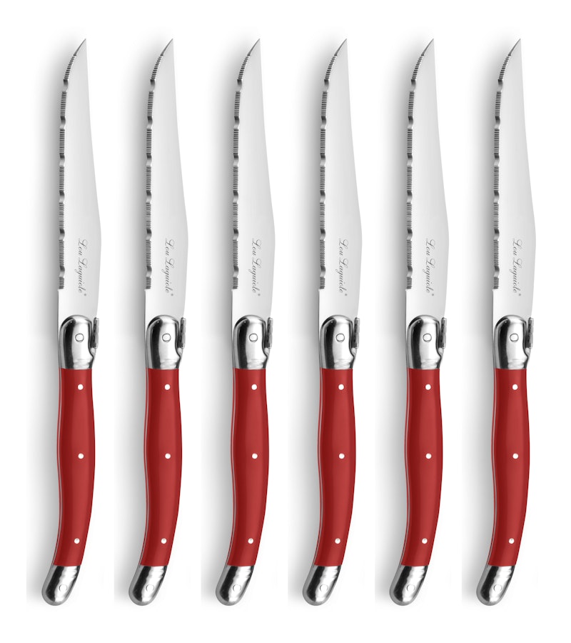 Tradition Grillmesser Mit Messerblock 6-er Set, Rot