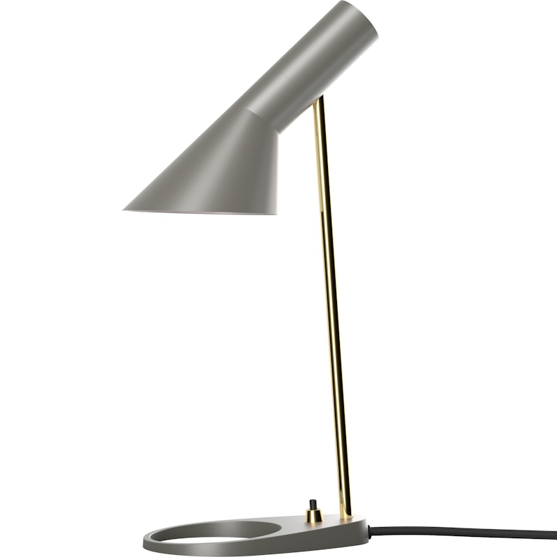 AJ Mini Tischlampe, Warmes Grau / Messing