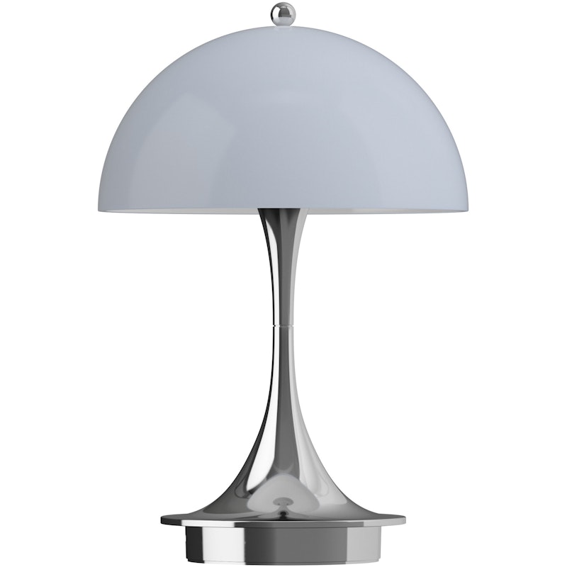 Panthella 160 Tischlampe Tragbar, Chrom / Opal Grey