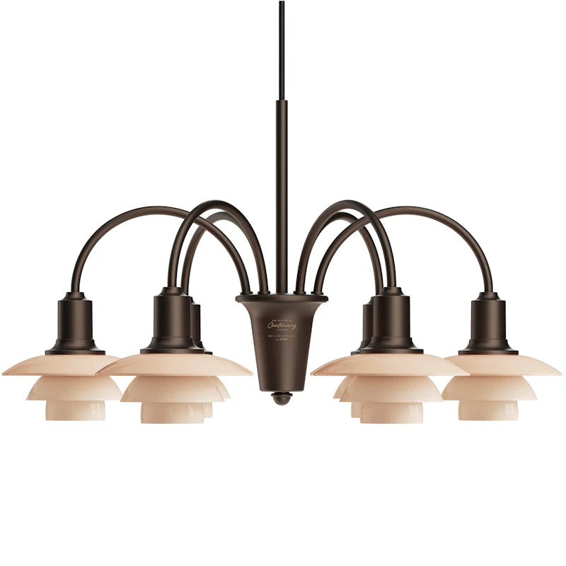 PH 1/1 Kronleuchter Mit 6 Armen, Centenary Edition, Aged Brass / Dusty Terracotta
