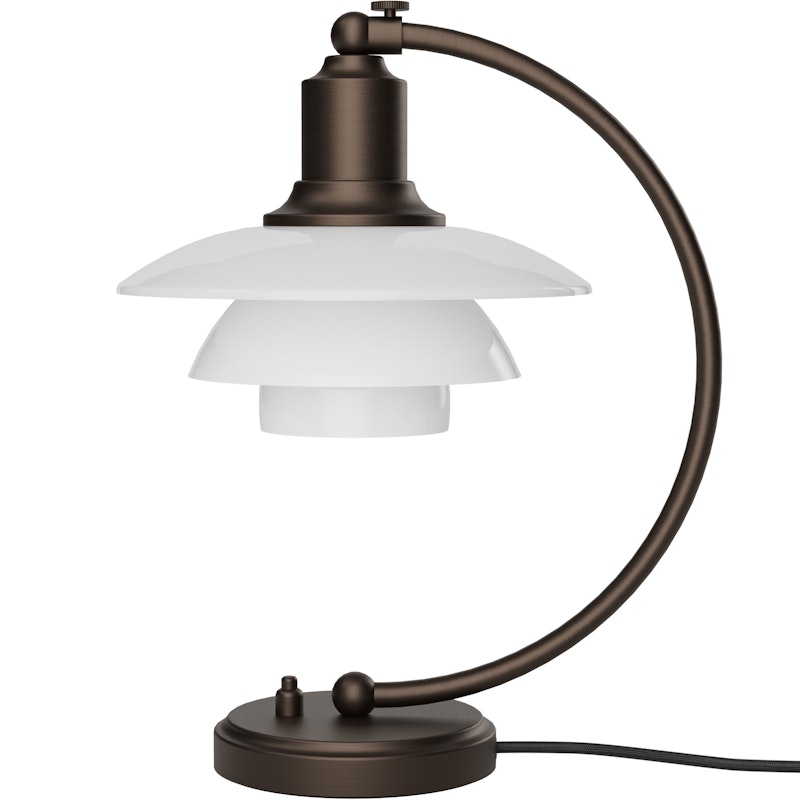 PH 2/2 Luna Tischlampe, Aged Brass / Opalglas