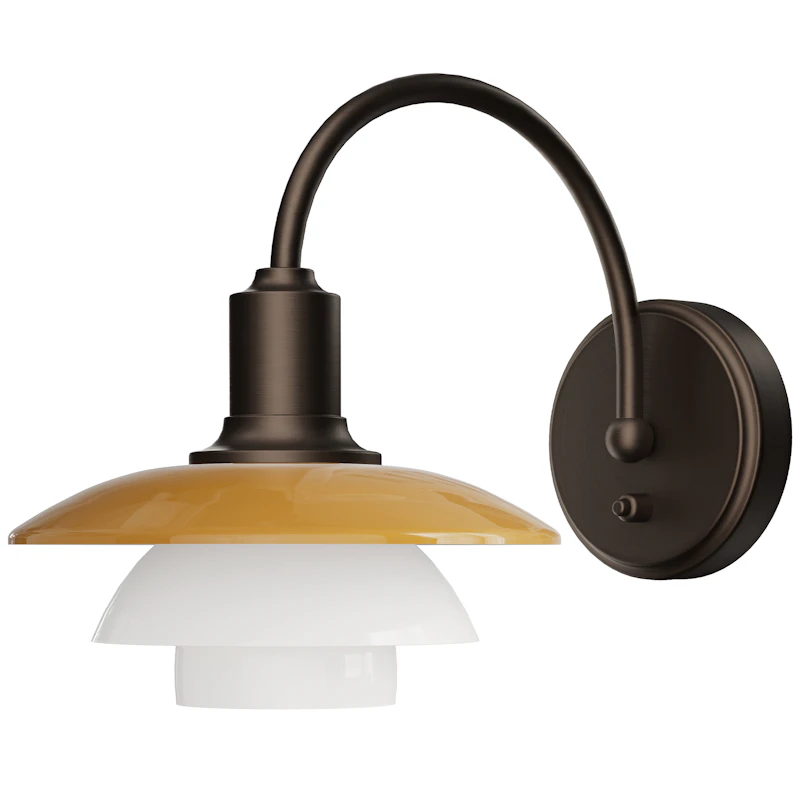 PH 2/2 Wandleuchte Mit Lichtschalter Centenary Edition, Amber / Opal White