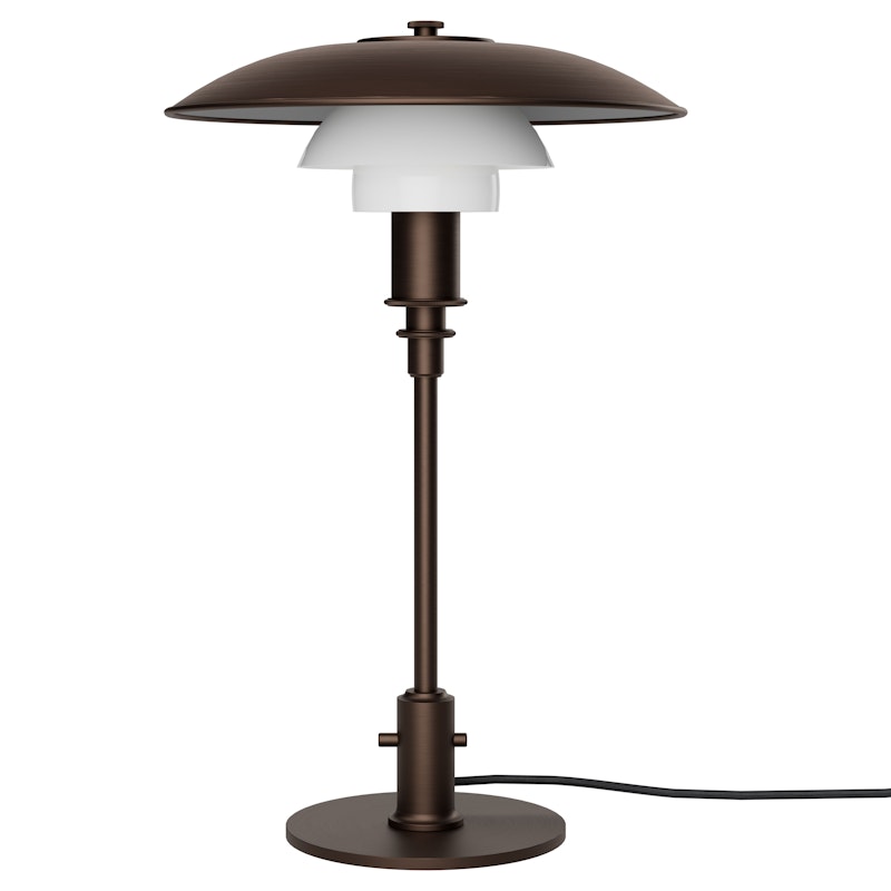 PH 3/2 Tischlampe, Aged Brass / Opalglas